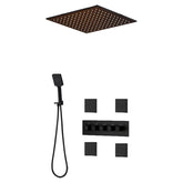 Copper Black Thermostatic Shower Set Concealed Wall Mount