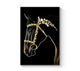 Black Gold Horse Living Room Wall Art