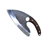 Hand Forged Kitchen Knife Hammer Pattern Ring Handle