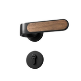 Door Lock Household Handle Indoor Wood Grain Solid Bedroom Wooden Mute