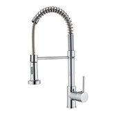 Silver Brass Spring Kitchen Faucet