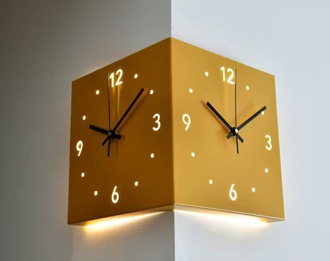 Double-Sided Corner Nordic Clock