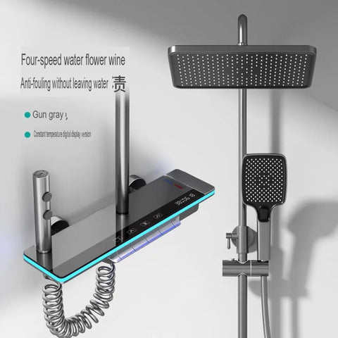 Thermostatic Copper Shower Set Digital Storage