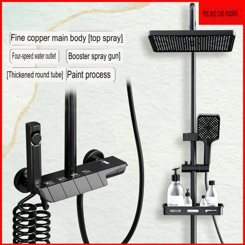 All Copper Shower Head Set Thermostatic Pressurized