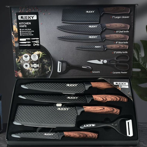 Kitchen Knife Set Six Piece Non Stick Diamond Blade