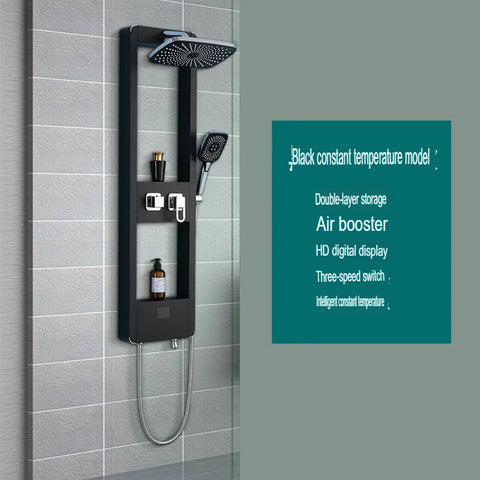 Gunmetal Gray Thermostatic Shower With Digital Display