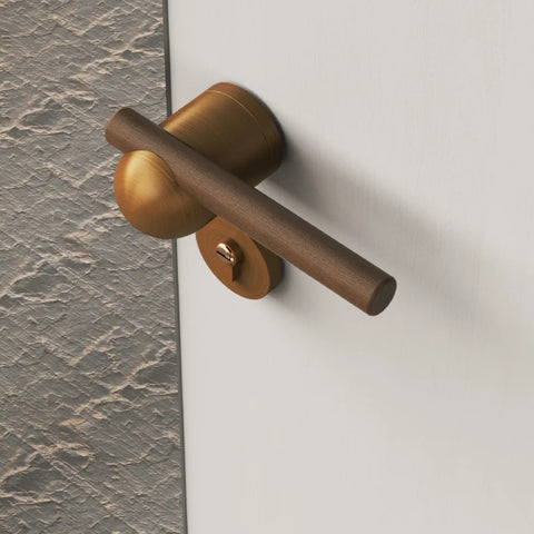 Chinese Door Lock Indoor Bedroom Split Wooden Bronze