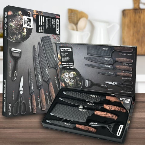 Kitchen Knife Set Six Piece Non Stick Diamond Blade