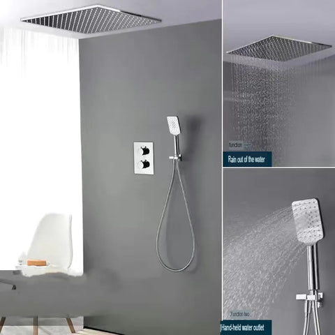 Black All Copper Concealed Wall Mounted Thermostatic Shower