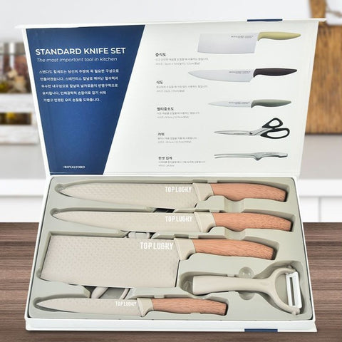 Kitchen Knife Set Six Piece Non Stick Diamond Blade