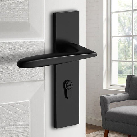 Black Door Lock Indoor Bedroom Bathroom Handle Split Lock