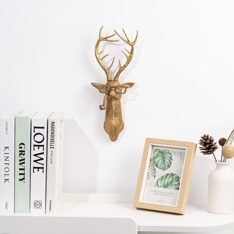 Vintage Gold Animal Head Wall Sculptures