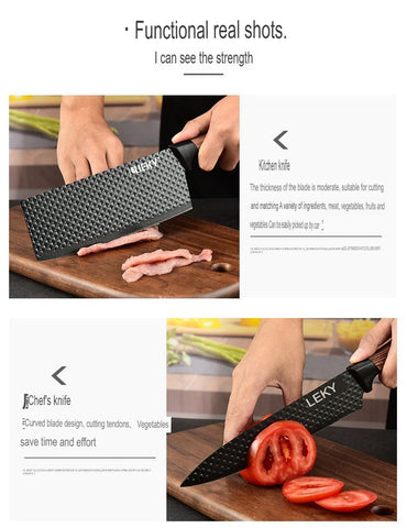 Kitchen Knife Set Six Piece Non Stick Diamond Blade