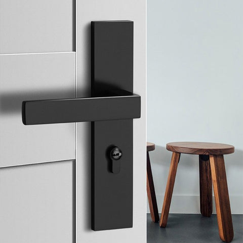 Black Door Lock Indoor Bedroom Bathroom Handle Split Lock