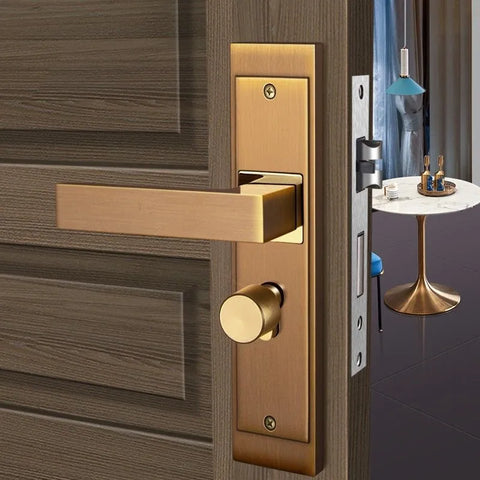 Aluminum Alloy Interior Door Lock Wooden Bedroom Handle