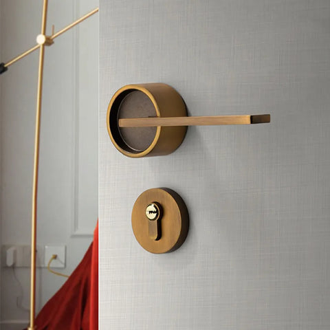 Bedroom Door Lock Magnetic Silent Indoor Simple Solid Wood Handle