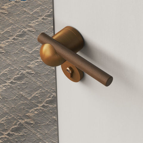 Chinese Door Lock Indoor Bedroom Split Wooden Bronze