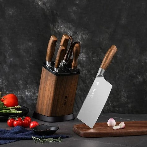 Premium Kitchen Knife Set Seven Piece Wood Handle