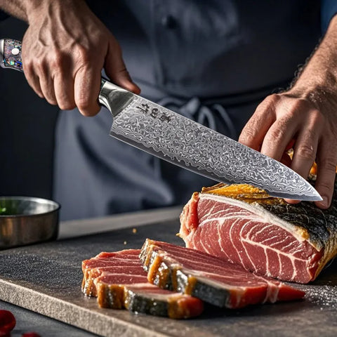 Damascus Steel Kitchen Knife Chef Sharp Slicing Meat
