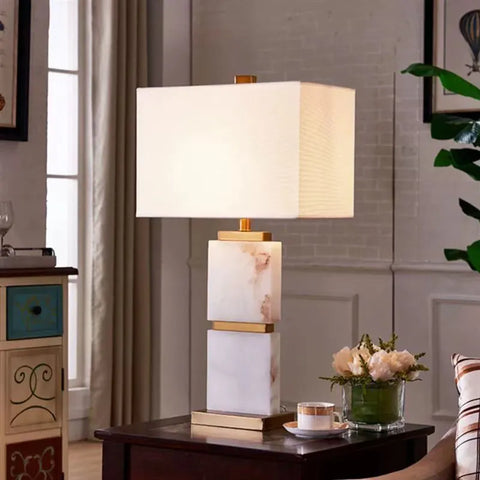 Minimalist Marble Stone Table Lamp For Bedroom Study