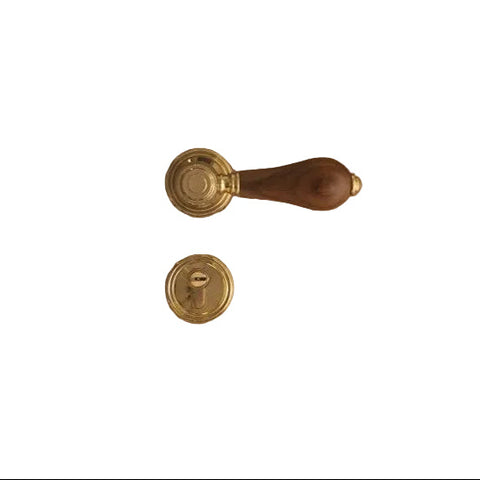 French Retro Bedroom Door Lock Walnut Silent Handle