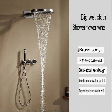 Authentic Concealed Shower Set Wall-Mounted Pressurized Copper