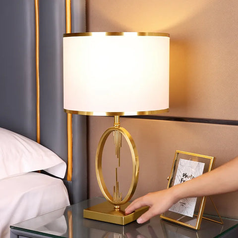Luxury Modern Minimalist Bedside Table Lamp Gold White