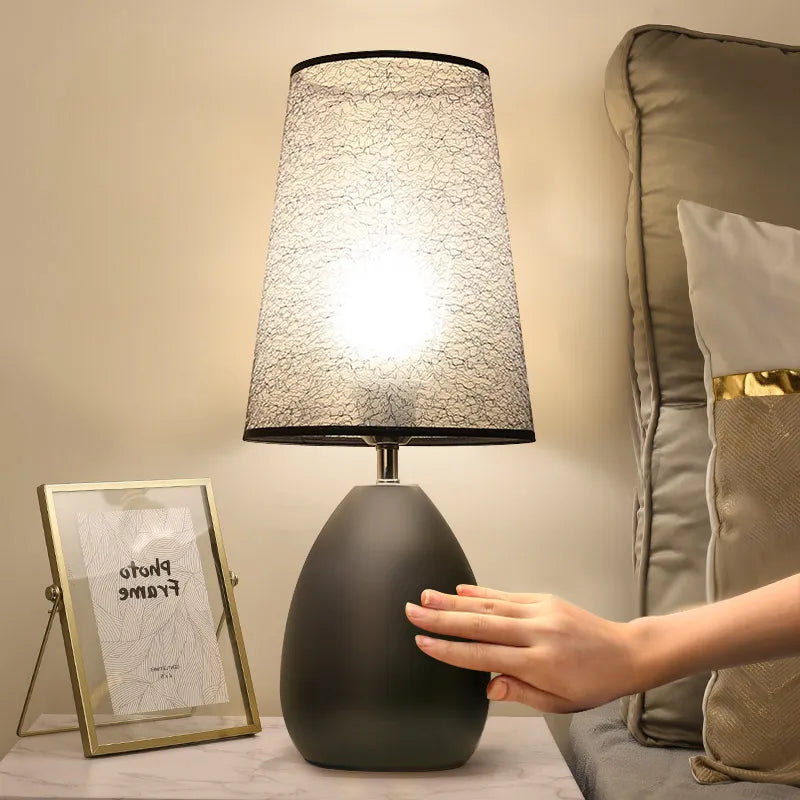 Nordic Minimalist Touch Bedside Table Lamp For Bedroom