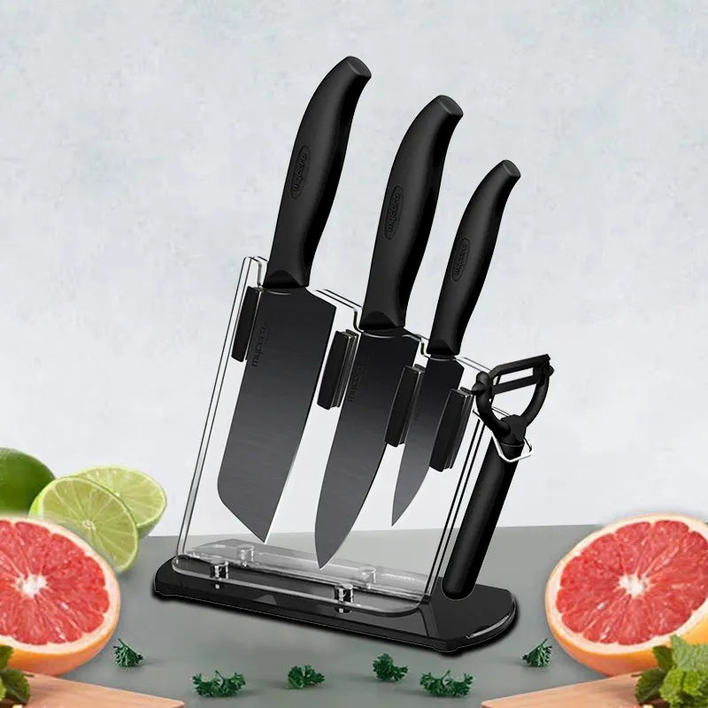 Ceramic Knife Set 5 Piece Kitchen Black Handle