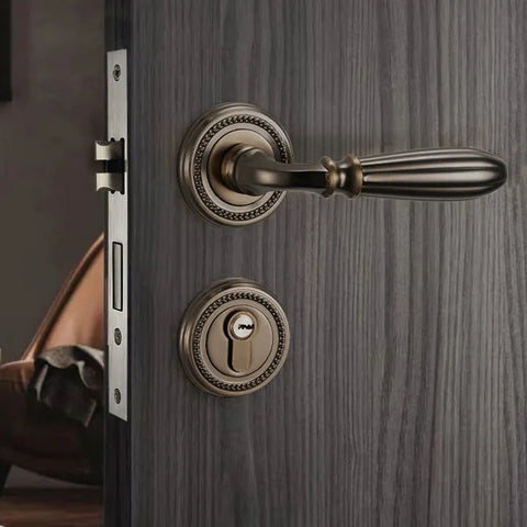 Indoor Silent Wooden Door Lock Bedroom Magnetic Split