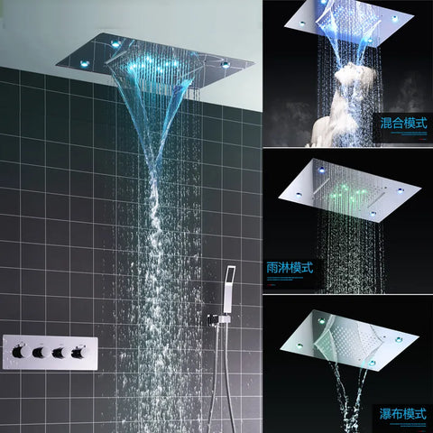 Sky View Waterfall Shower Head Ceiling Music