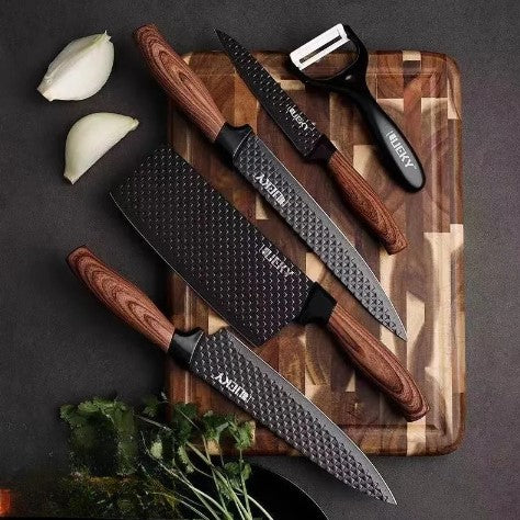 Kitchen Knife Set Six Piece Non Stick Diamond Blade
