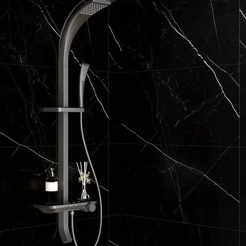 Thickened Black All Copper Shower Head Set