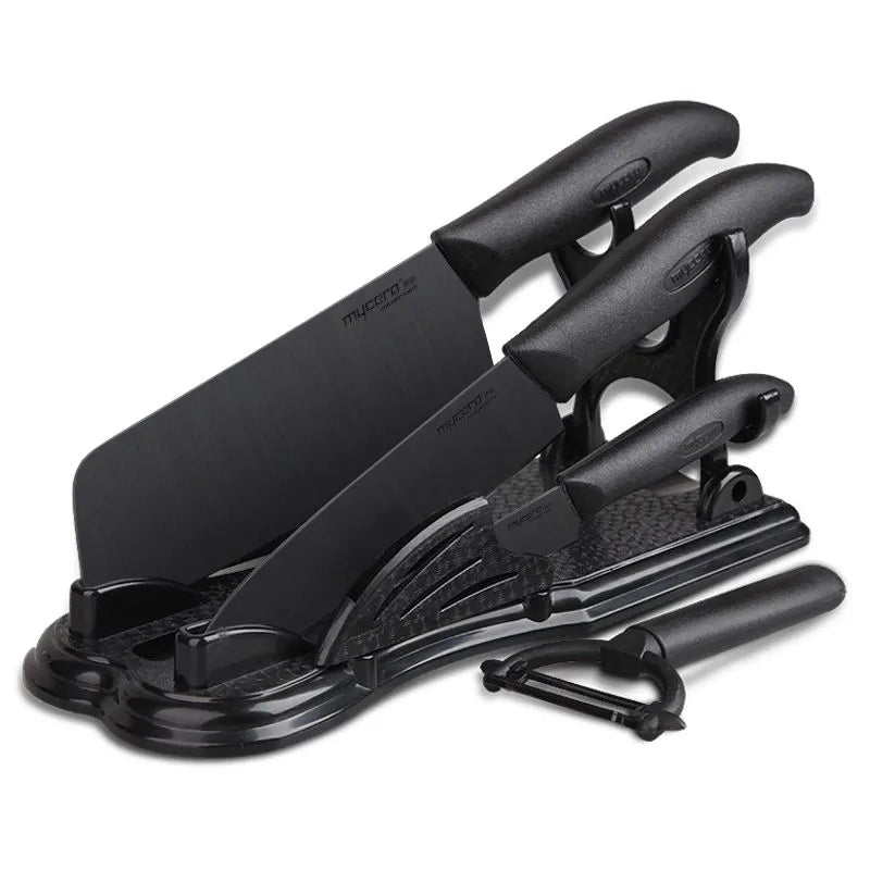 Ceramic Knife Set 5 Piece Kitchen Cutlery Holder