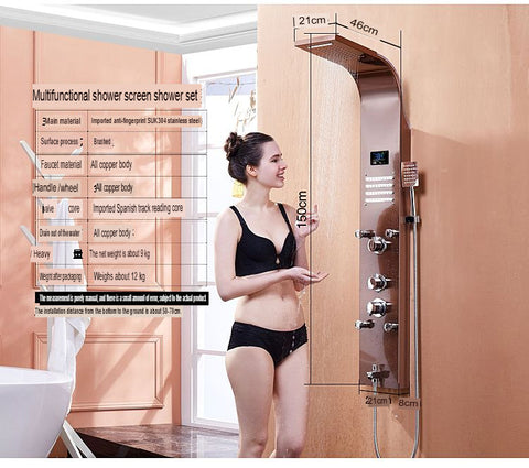 Shower Head Wall Mount Thermostatic Spa System