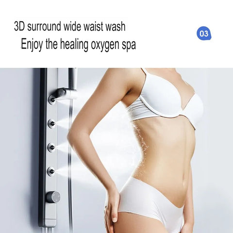 Spa Shower Panel System With Massage Jets And Handheld