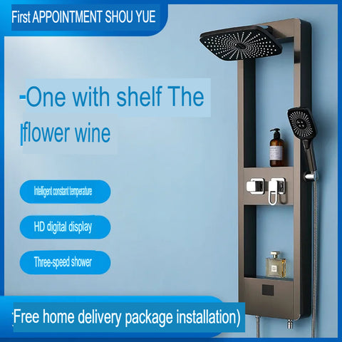 Gunmetal Gray Thermostatic Shower With Digital Display