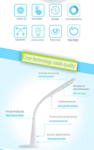 Rechargeable LED Desk Lamp Eye Protection Foldable