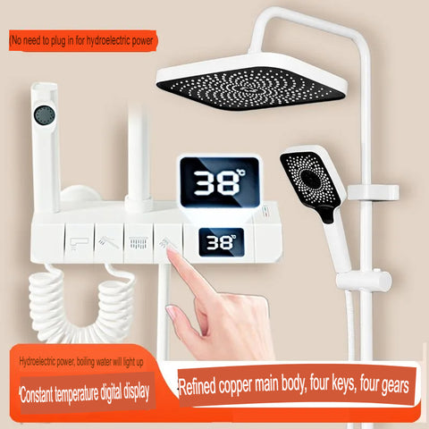 All Copper Shower Head Set Thermostatic Pressurized