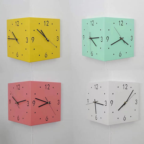 Double-Sided Corner Nordic Clock