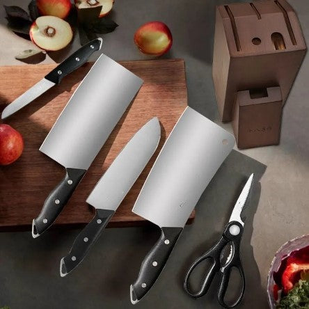 Kitchen Knife Set 7 Piece With Wooden Block Holder