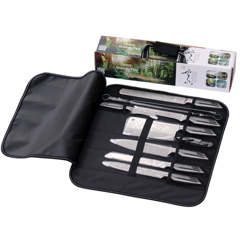 Portable Outdoor Camping Knife Set With Storage Bag