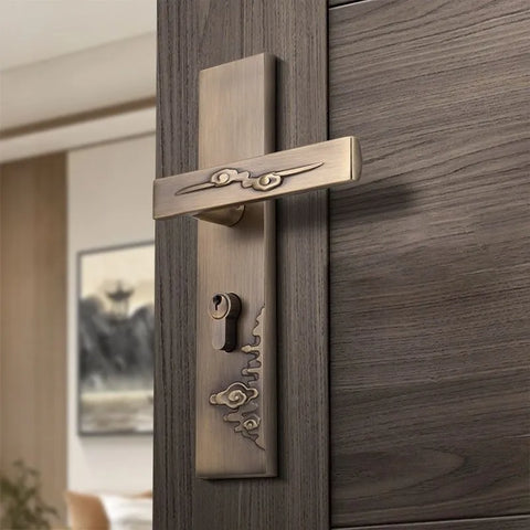 Door Lock Indoor Golden Split Bedroom Wooden Silent