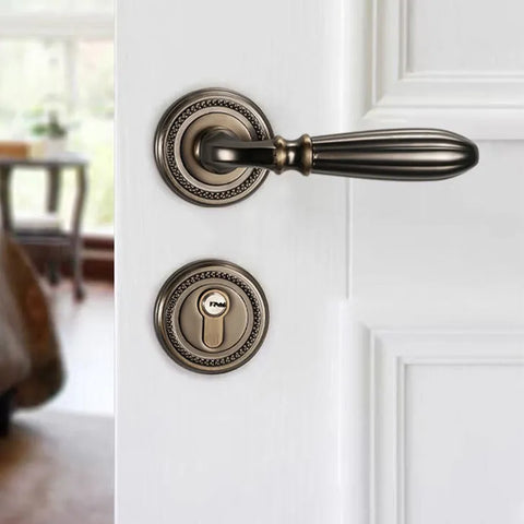 Indoor Silent Wooden Door Lock Bedroom Magnetic Split