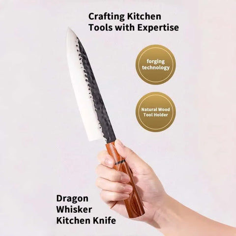 Kitchen Knife With Solid Wood Handle For Home Cooking