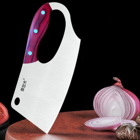 Kitchen Cleaver Knife Solid Wood Handle Chopping Tool