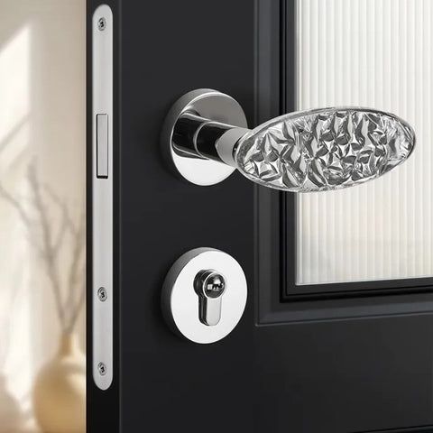 Crystal Bedroom Door Lock Indoor Silent Wooden Split