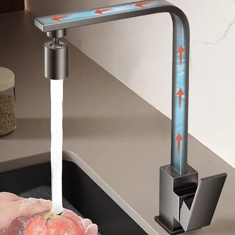 Square Kitchen Faucet Hot Cold Water