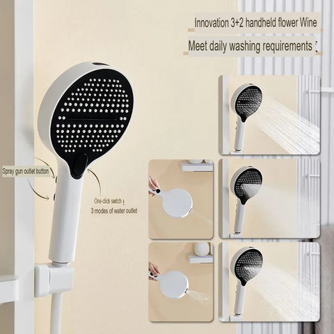 Thermostatic Shower Set With Storage Shelf White