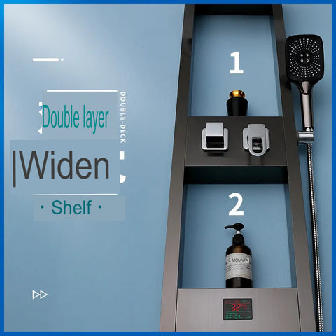 Gunmetal Gray Thermostatic Shower With Digital Display